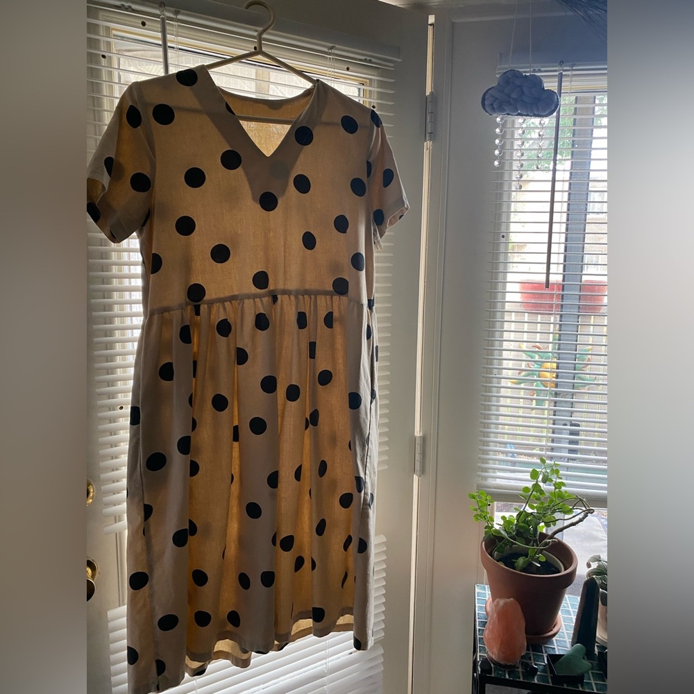 Handmade Linen Polka Dot Dress